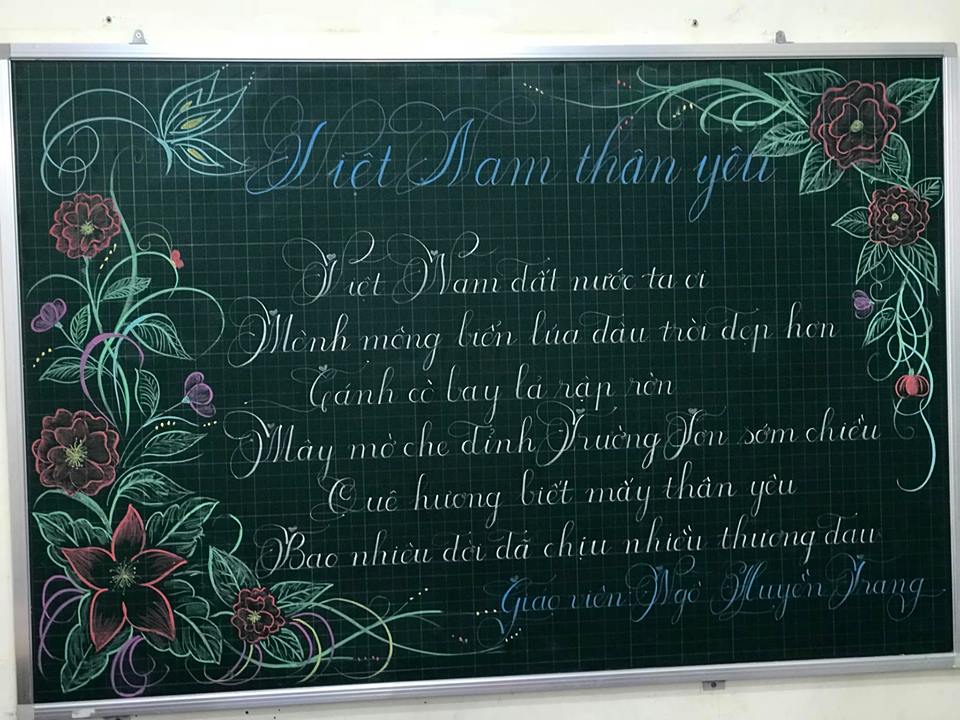 chu viet bang dep 1 - Chữ viết bảng đẹp chào mừng ngày nhà giáo Việt Nam LCĐ Thầy Nhã