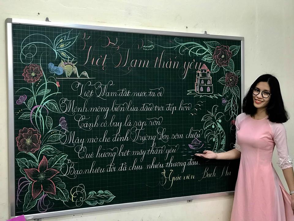 chu viet bang dep 11 - Chữ viết bảng đẹp chào mừng ngày nhà giáo Việt Nam LCĐ Thầy Nhã