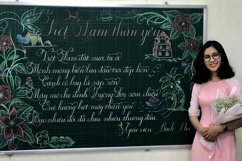 chu viet bang dep 12 - Chữ viết bảng đẹp chào mừng ngày nhà giáo Việt Nam LCĐ Thầy Nhã