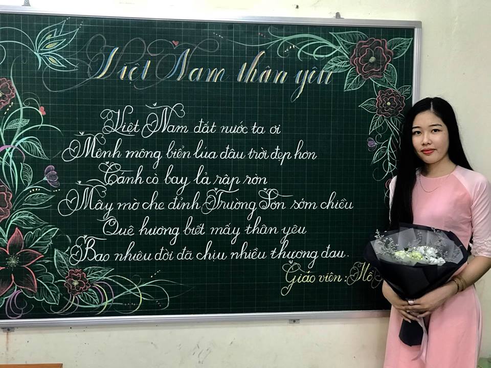 chu viet bang dep 14 - Chữ viết bảng đẹp chào mừng ngày nhà giáo Việt Nam LCĐ Thầy Nhã