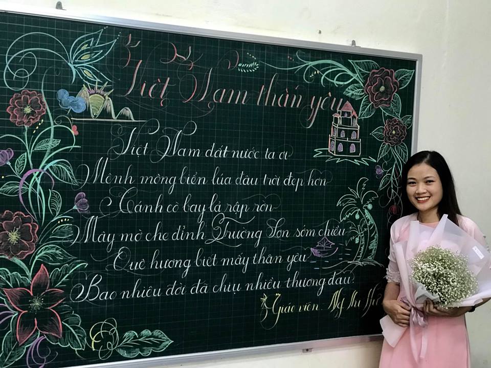 chu viet bang dep 15 - Chữ viết bảng đẹp chào mừng ngày nhà giáo Việt Nam LCĐ Thầy Nhã