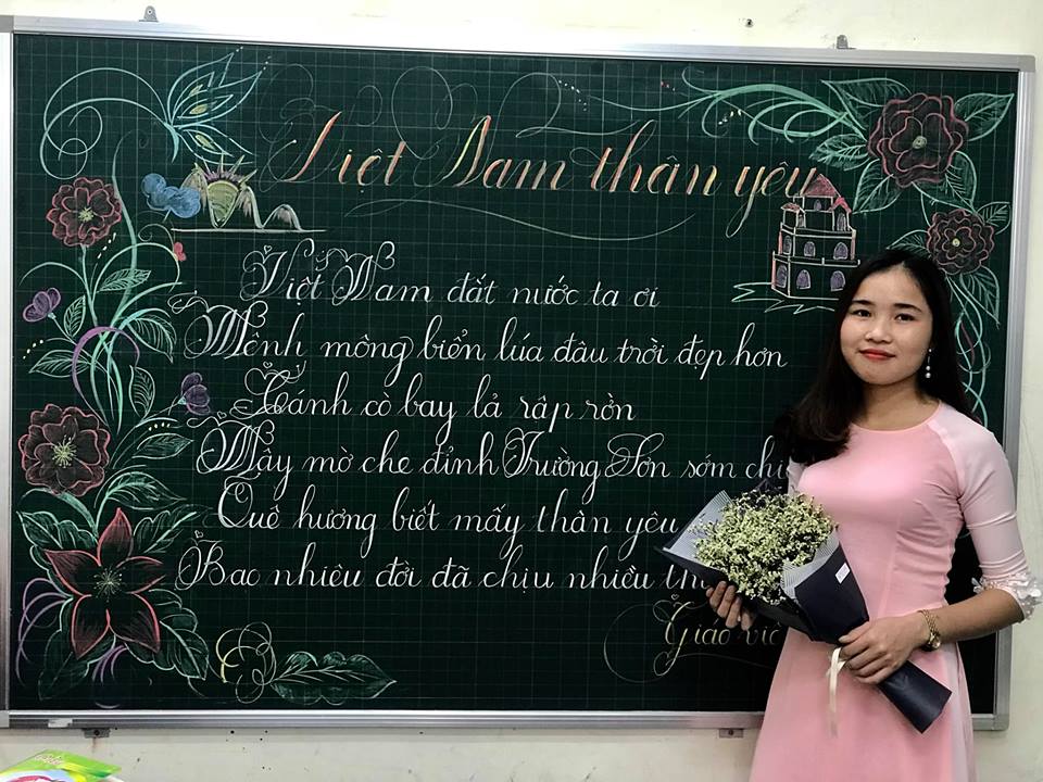 chu viet bang dep 17 - Chữ viết bảng đẹp chào mừng ngày nhà giáo Việt Nam LCĐ Thầy Nhã