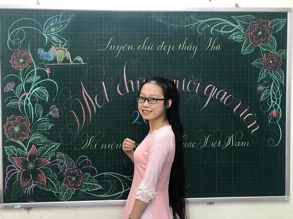 chu viet bang dep 18 - Chữ viết bảng đẹp chào mừng ngày nhà giáo Việt Nam LCĐ Thầy Nhã