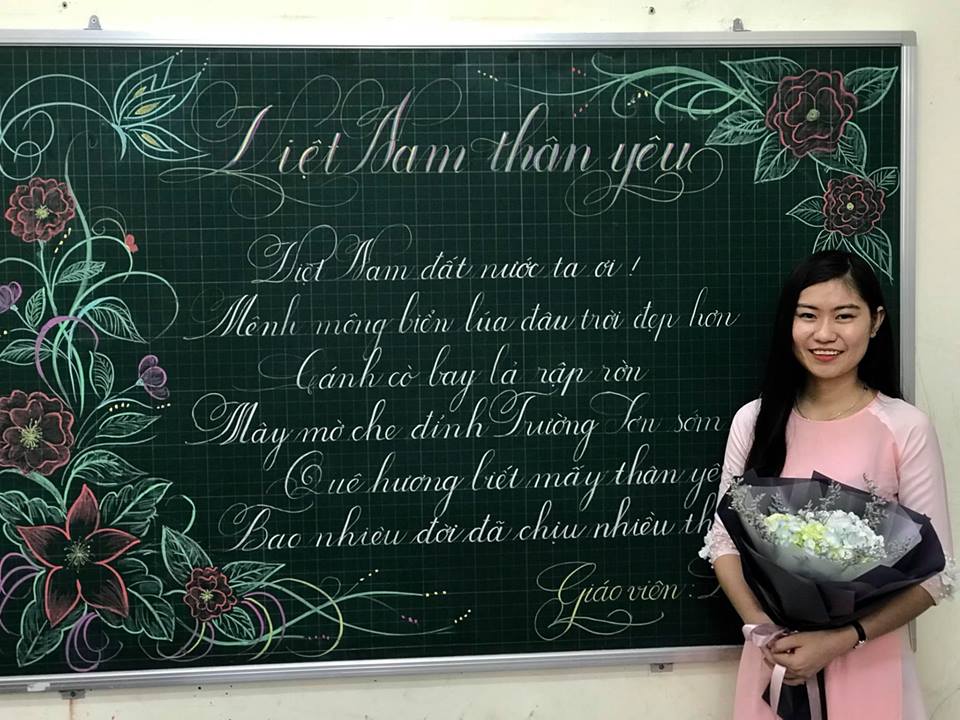 chu viet bang dep 2 - Chữ viết bảng đẹp chào mừng ngày nhà giáo Việt Nam LCĐ Thầy Nhã