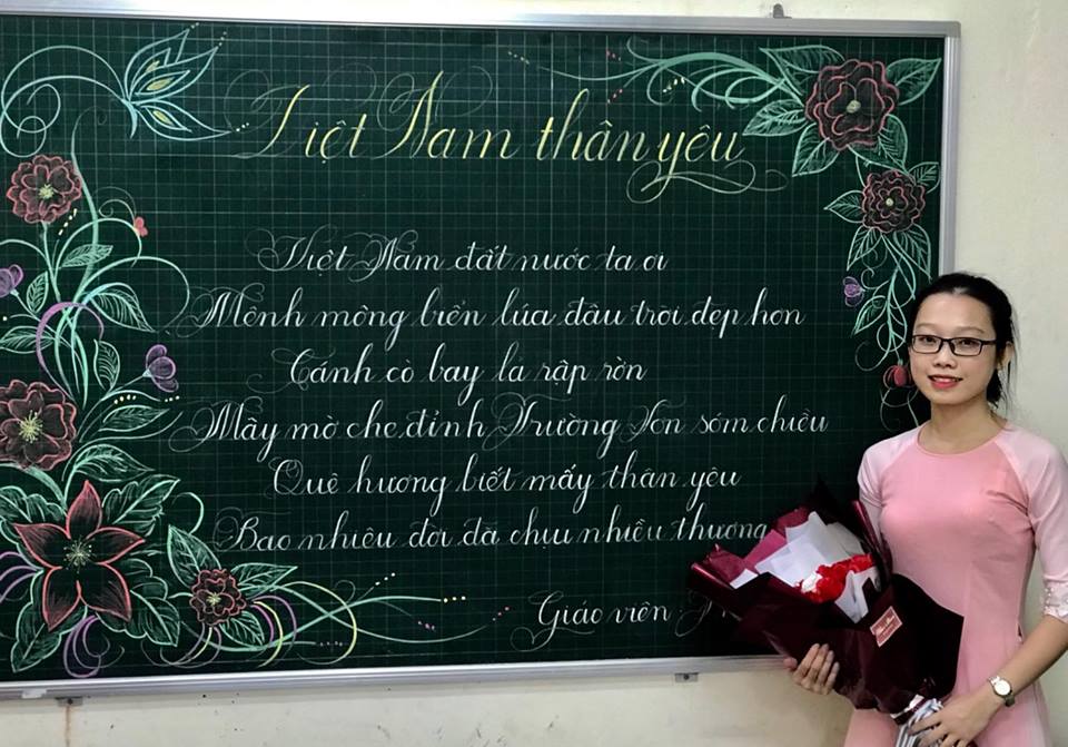 chu viet bang dep 21 - Chữ viết bảng đẹp chào mừng ngày nhà giáo Việt Nam LCĐ Thầy Nhã
