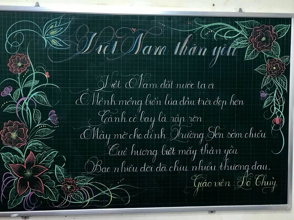 chu viet bang dep 22 - Chữ viết bảng đẹp chào mừng ngày nhà giáo Việt Nam LCĐ Thầy Nhã