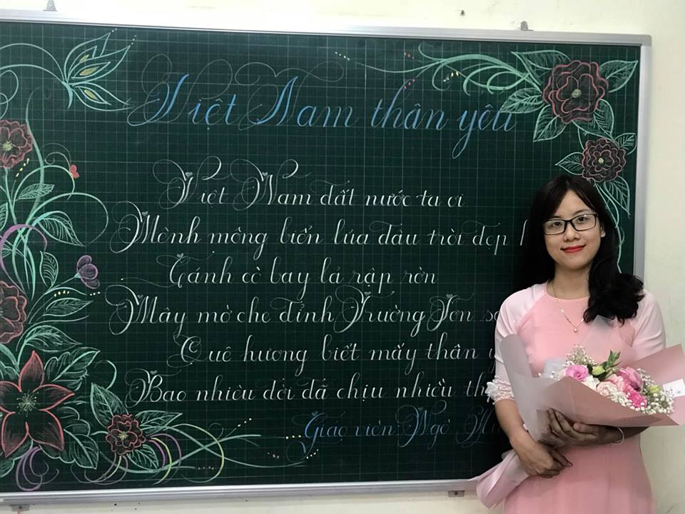 chu viet bang dep 24 - Chữ viết bảng đẹp chào mừng ngày nhà giáo Việt Nam LCĐ Thầy Nhã