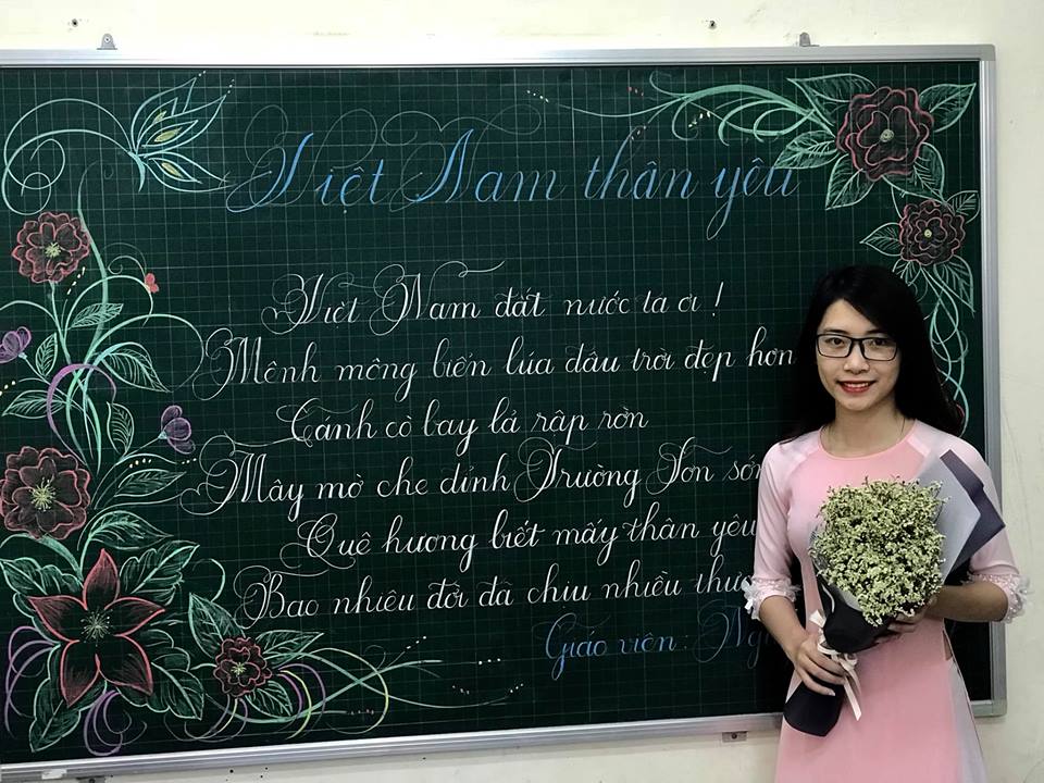 chu viet bang dep 25 - Chữ viết bảng đẹp chào mừng ngày nhà giáo Việt Nam LCĐ Thầy Nhã