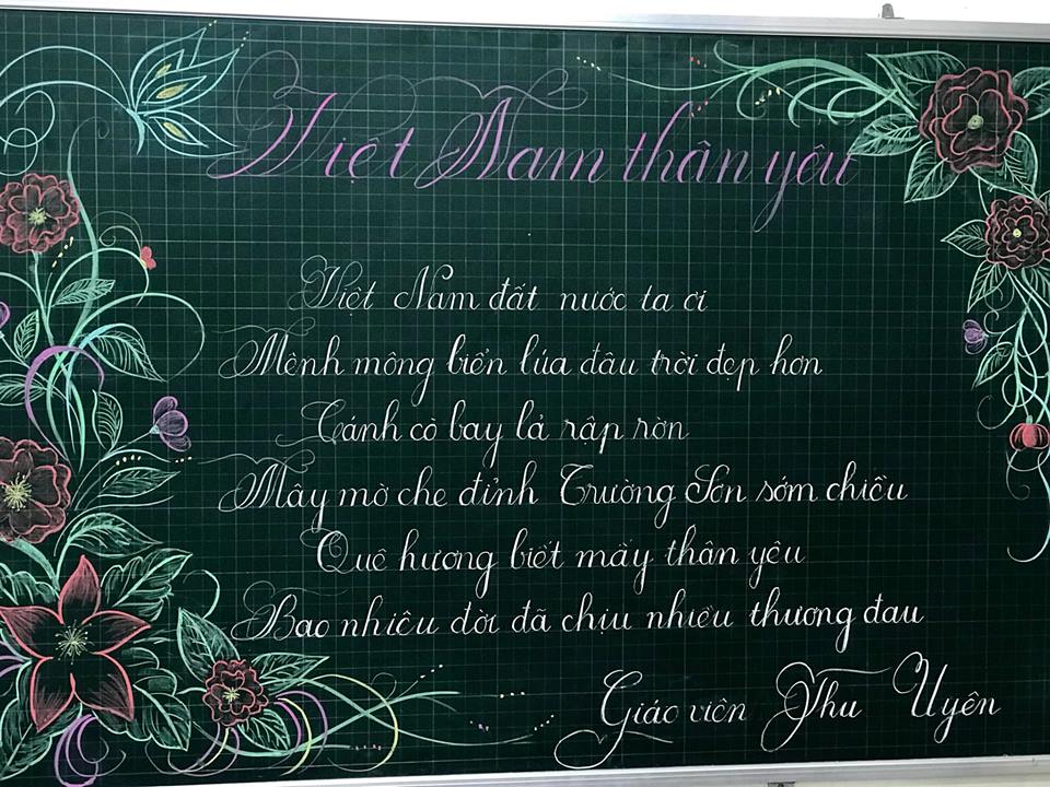 chu viet bang dep 26 - Chữ viết bảng đẹp chào mừng ngày nhà giáo Việt Nam LCĐ Thầy Nhã