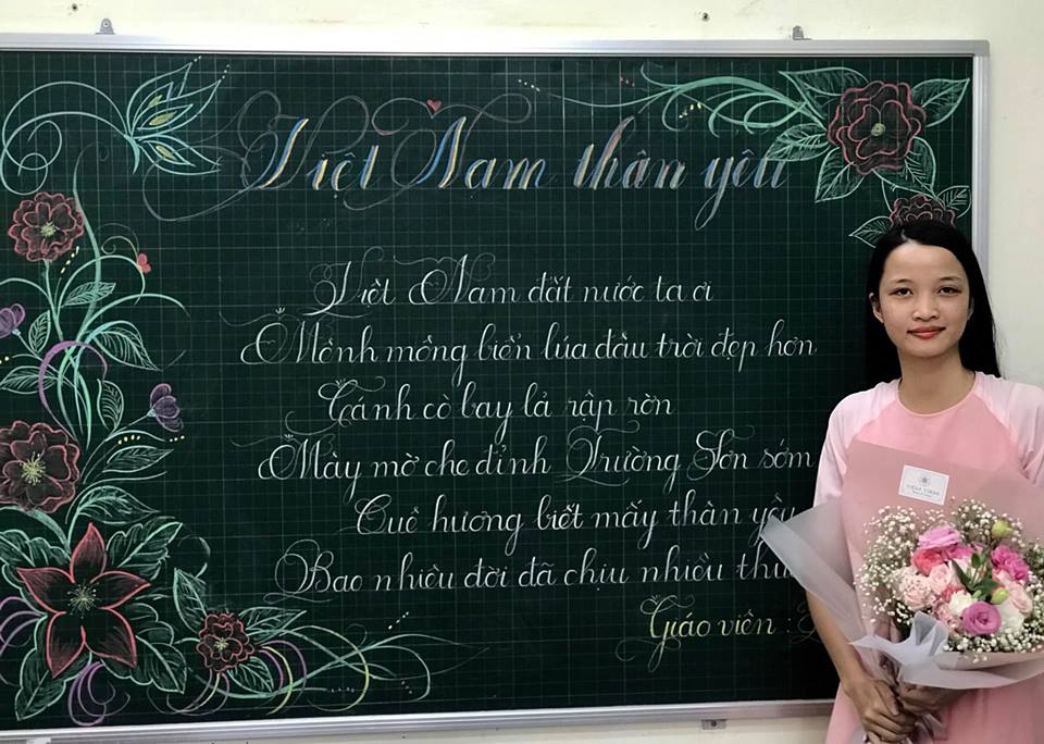 chu viet bang dep 27 - Chữ viết bảng đẹp chào mừng ngày nhà giáo Việt Nam LCĐ Thầy Nhã