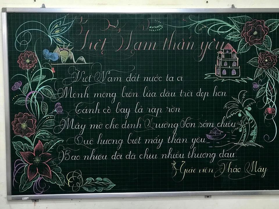 chu viet bang dep 28 - Chữ viết bảng đẹp chào mừng ngày nhà giáo Việt Nam LCĐ Thầy Nhã