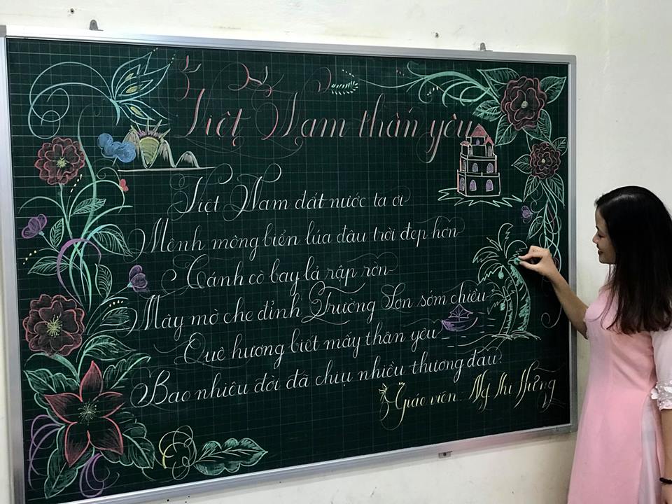 chu viet bang dep 29 - Chữ viết bảng đẹp chào mừng ngày nhà giáo Việt Nam LCĐ Thầy Nhã