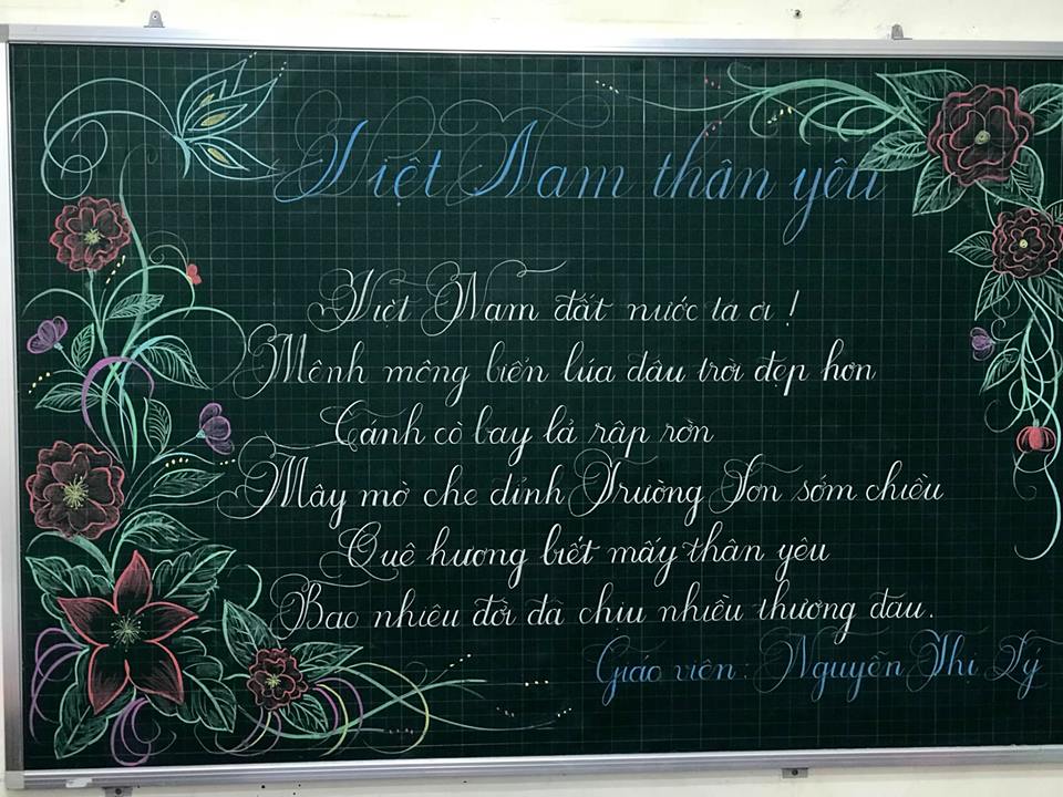 chu viet bang dep 30 - Chữ viết bảng đẹp chào mừng ngày nhà giáo Việt Nam LCĐ Thầy Nhã