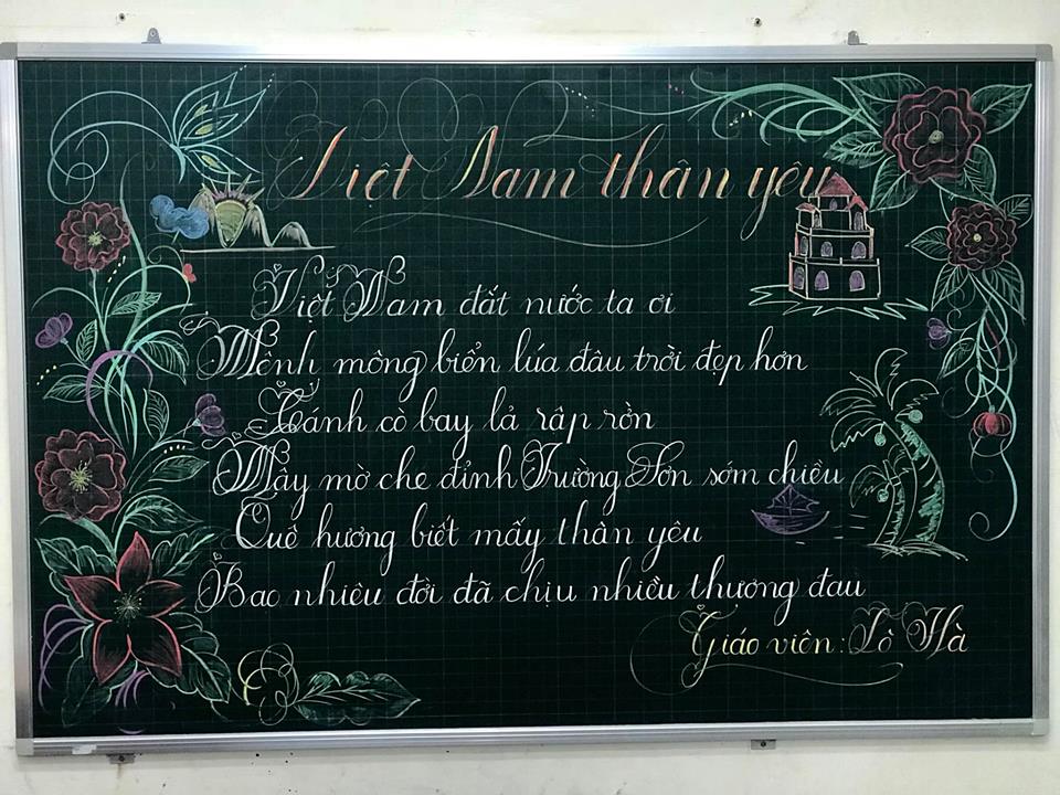 chu viet bang dep 32 - Chữ viết bảng đẹp chào mừng ngày nhà giáo Việt Nam LCĐ Thầy Nhã
