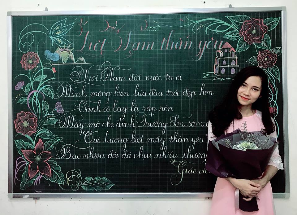 chu viet bang dep 33 - Chữ viết bảng đẹp chào mừng ngày nhà giáo Việt Nam LCĐ Thầy Nhã