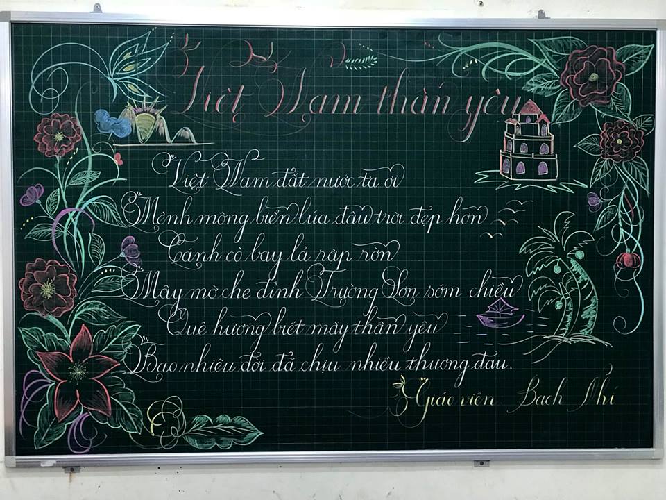 chu viet bang dep 36 - Chữ viết bảng đẹp chào mừng ngày nhà giáo Việt Nam LCĐ Thầy Nhã