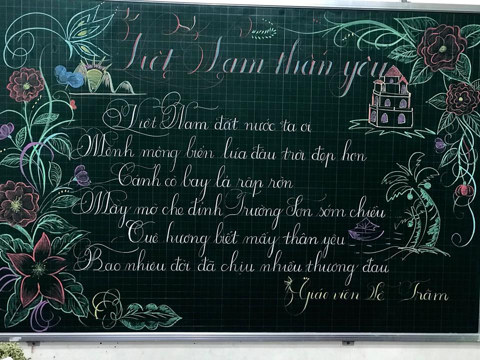 Chữ viết bảng đẹp chào mừng ngày nhà giáo Việt Nam LCĐ Thầy Nhã