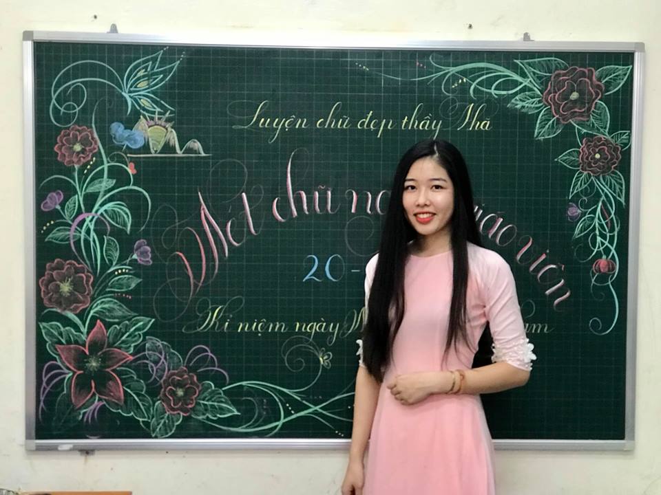 chu viet bang dep 6 - Chữ viết bảng đẹp chào mừng ngày nhà giáo Việt Nam LCĐ Thầy Nhã