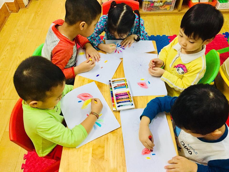 Lớp học vẽ cho bé 5 tuổi  cho bé làm quen với thế giới muôn màu  Mỹ Thuật  TopArt